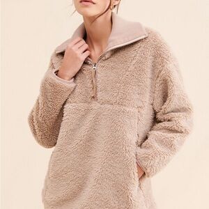 XS EUC Varley Stratton Beige Teddy Jacket